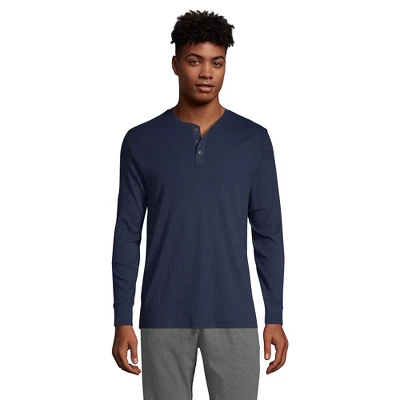 Lands' End Men's Knit Rib Pajama Henley 4 Lands' End Men's Knit Rib Pajama Henley - Image 2