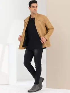 Lars Amadeus Men's Stand Collar Zip Up Motorcycle Biker Faux Leather Jacket -Refrigiwear US Shop GUEST 039fed1f c427 49d2 b1cd 315a14c7dbe5