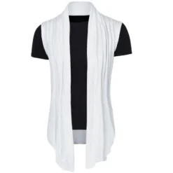 Lars Amadeus Men Casual Open Front Sleeveless Irregular Hem With No Button Cardigan Vest -Refrigiwear US Shop GUEST 03cdbcd2 704a 4b6b 9884 551a0c45cf55