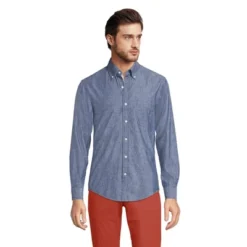 Lands' End Men's Long Sleeve Traditional Fit Chambray Shirt -Refrigiwear US Shop GUEST 08a1ca25 e804 4119 bcd2 792a16643d80