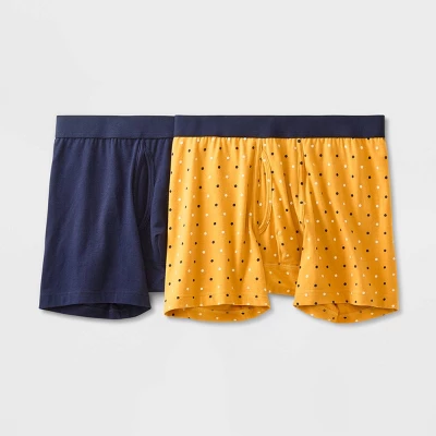 Men's Dotted Print Boxer Briefs 2pk - Goodfellow & Co™ Yellow 3 Men's Dotted Print Boxer Briefs 2pk - Goodfellow & Co™ Yellow - Image 2