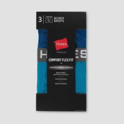 Hanes Premium Men's Comfort Flex Fit Boxer Briefs 3pk - Blue