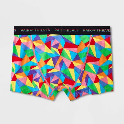 Pair Of Thieves Men's Rainbow Abstract Print Super Fit Trunks - Red/Blue/Green 4 Pair Of Thieves Men's Rainbow Abstract Print Super Fit Trunks - Red/Blue/Green - Image 2