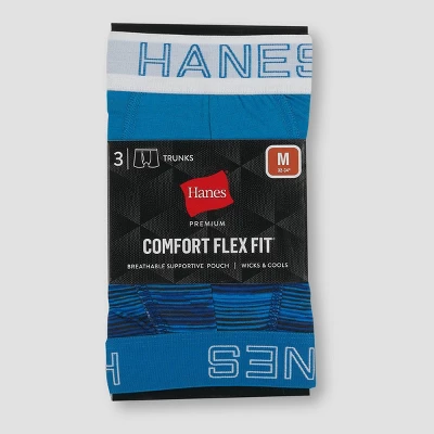 Hanes Premium Comfort Flex Fit Men's Trunks 3pk 3 Hanes Premium Comfort Flex Fit Men's Trunks 3pk