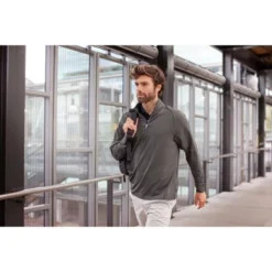 Cutter & Buck Adapt Eco Knit Stretch Recycled Mens Big And Tall Quarter Zip Pullover Jacket