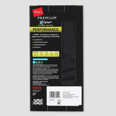 Hanes Premium Men's Xtemp Long Leg Boxer Briefs 3pk - Black/Gray 4 Hanes Premium Men's Xtemp Long Leg Boxer Briefs 3pk - Black/Gray - Image 2