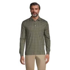 Lands' End Men's Long Sleeve Jacquard Super Soft Supima Polo Shirt -Refrigiwear US Shop GUEST 24d7c923 d5b8 4d09 a175 4ce416fd65b2