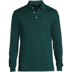 Lands' End Men's Long Sleeve Super Soft Supima Polo Shirt With Pocket -Refrigiwear US Shop GUEST 367e8706 84a0 4380 9a65 3b0e9eb25f62