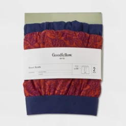 Men's Floral Boxer Briefs 2pk - Goodfellow & Co⢠Dark Orange/Red