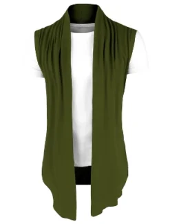 Lars Amadeus Men Casual Open Front Sleeveless Irregular Hem With No Button Cardigan Vest -Refrigiwear US Shop GUEST 4bbe8b48 bcf8 40ba 8090 202fd8095efe