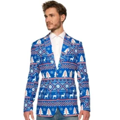 Suitmeister Men's Christmas Blazer - Christmas Blue Nordic Jacket - Blue -Refrigiwear US Shop GUEST 5021a578 0095 4f34 96e0 59b1c3c4d0ff