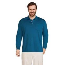 Lands' End Men's Long Sleeve Super Soft Supima Polo Shirt With Pocket -Refrigiwear US Shop GUEST 5101cd00 4267 483d 8236 a3799e3944b0