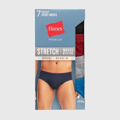 Hanes Premium Men's Stretch Comfort Soft Waistband Briefs 7pk - Blue/Black/Gray 5 Hanes Premium Men's Stretch Comfort Soft Waistband Briefs 7pk - Blue/Black/Gray - Image 3