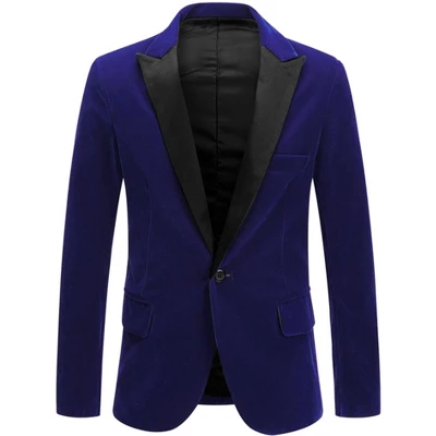 Lars Amadeus Men's Velvet Blazer One Button Party Prom Tuxedo Dinner Suit Blazer 10 Lars Amadeus Men's Velvet Blazer One Button Party Prom Tuxedo Dinner Suit Blazer - Image 8