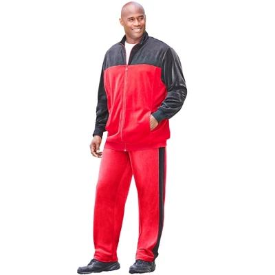 KingSize Men's Big & Tall Colorblock Velour Tracksuit 8 KingSize Men's Big & Tall Colorblock Velour Tracksuit - Image 6