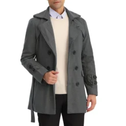 Lars Amadeus Men's Trench Coat Slim Fit Double Breasted Notch Lapel Pea Coat -Refrigiwear US Shop GUEST 557278cd 828e 4dbb 9339 b81266082c81