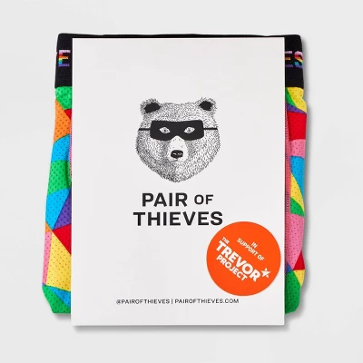 Pair Of Thieves Men's Rainbow Abstract Print Super Fit Trunks - Red/Blue/Green 3 Pair Of Thieves Men's Rainbow Abstract Print Super Fit Trunks - Red/Blue/Green