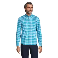 Lands' End Men's Traditional Fit Comfort-First Shirt With Coolmax Printed -Refrigiwear US Shop GUEST 5fbcacb9 0eaf 48af 859e 7966064133b2