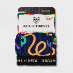 Pair Of Thieves Men's Colorful Lines Super Fit Boxer Briefs - Blue