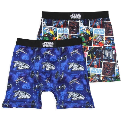 Star Wars Mens' 2 Pack Comic Millennium Falcon Boxers Underwear Boxer Briefs Multicolored 7 Star Wars Mens' 2 Pack Comic Millennium Falcon Boxers Underwear Boxer Briefs Multicolored - Image 5