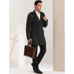 Lars Amadeus Men's Trench Coat Slim Fit Double Breasted Notch Lapel Pea Coat -Refrigiwear US Shop GUEST 6b16f206 3c19 40e6 aae7 a4e2f8977b3b