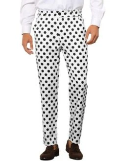 Lars Amadeus Men's Regular Fit Flat Front Polka Dots Printed Pants -Refrigiwear US Shop GUEST 6bd26411 0c63 4a11 9fd5 2055ea856b82