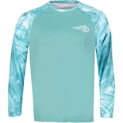 Reel Life Rumrunner Raglan Barrel Tie Dye UV Long Sleeve T-Shirt - Agate Green