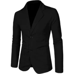 Lars Amadeus Men Notched Lapel Solid Color Pockets Front Long Sleeve Knit Blazer -Refrigiwear US Shop GUEST 7dd35072 061f 4ecd 8d34 bbecf140c2d1
