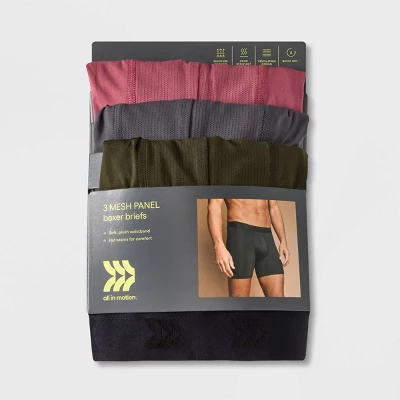 Men's Jersey Mesh 3pk Boxer Briefs - All In Motion™ 3 Men's Jersey Mesh 3pk Boxer Briefs - All In Motion™