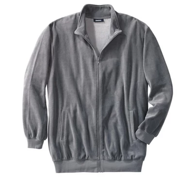 KingSize Men's Big & Tall Velour Full-Zip Jacket 6 KingSize Men's Big & Tall Velour Full-Zip Jacket - Image 4