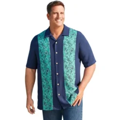KS Island By KingSize Men's Big & Tall Printed Rayon Short-Sleeve Shirt -Refrigiwear US Shop GUEST 85786260 4404 4118 9821 73c54b1cc038