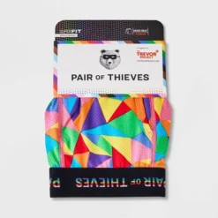 Pair Of Thieves Men's Rainbow Abstract Print Super Fit Boxer Briefs - Red/Blue/Green