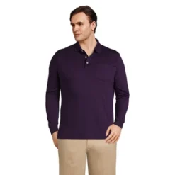 Lands' End Men's Long Sleeve Super Soft Supima Polo Shirt With Pocket -Refrigiwear US Shop GUEST 914c7750 30e7 4258 bdd3 2093e2d8ef79