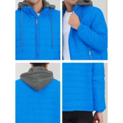 Lars Amadeus Men's Hoodie Puffer Coat Winter Warm Full Zip Quilting Jacket Coat -Refrigiwear US Shop GUEST 96171119 423a 4f33 91bc 6f6cd30b4270
