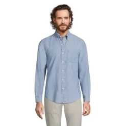 Lands' End Men's Long Sleeve Traditional Fit Chambray Shirt -Refrigiwear US Shop GUEST 9bcefc05 d1c6 43f3 89b1 e85ace9ec5f0