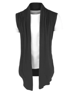 Lars Amadeus Men Casual Open Front Sleeveless Irregular Hem With No Button Cardigan Vest -Refrigiwear US Shop GUEST 9c8a6a59 90da 4ec7 9631 1c82ea311da5