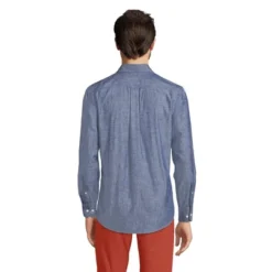 Lands' End Men's Long Sleeve Traditional Fit Chambray Shirt