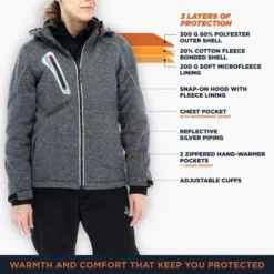 RefrigiWear Women's Fleece Lined Extreme Sweater Jacket With Removable Hood -Refrigiwear US Shop GUEST a4f9ef8f 655b 4138 8486 29115129d136