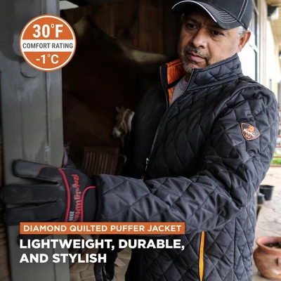 RefrigiWear Men's Lightweight Warm Insulated Diamond Quilted Jacket 3 RefrigiWear Men's Lightweight Warm Insulated Diamond Quilted Jacket