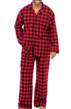 Men's Soft Cotton Flannel Pajamas Lounge Set, Warm Long Sleeve Shirt And Pajama Pants With Pockets -Refrigiwear US Shop GUEST a6b5d36a fda8 43ad 9418 261d25a28f38