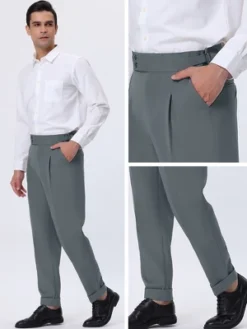 Lars Amadeus Men's Expandable Waist Stretch Pleated Front Dress Trousers -Refrigiwear US Shop GUEST ab2aebfa 6c3f 4145 af7b 3fd94cd2d36e