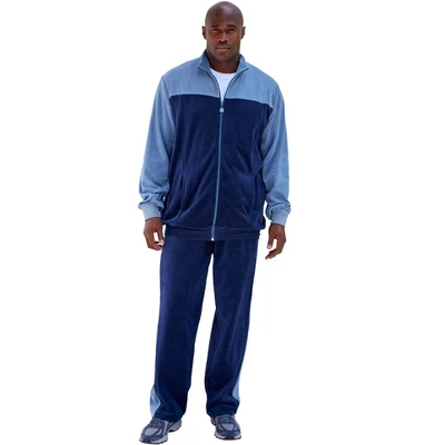 KingSize Men's Big & Tall Colorblock Velour Tracksuit 7 KingSize Men's Big & Tall Colorblock Velour Tracksuit - Image 5