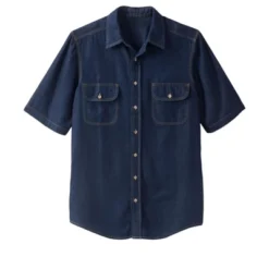 Boulder Creek By KingSize Men's Big & Tall Short Sleeve Denim & Twill Shirt -Refrigiwear US Shop GUEST b04da5d6 ccd2 471c bc5d f044c5dc50f9
