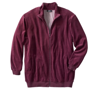 KingSize Men's Big & Tall Velour Full-Zip Jacket 3 KingSize Men's Big & Tall Velour Full-Zip Jacket