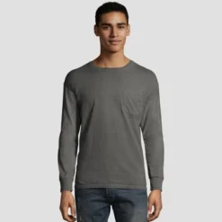 Hanes Men's Long Sleeve 1901 Garment Dyed Pocket T-Shirt -Refrigiwear US Shop GUEST b109c263 916a 4772 bdc8 e899383cbd21