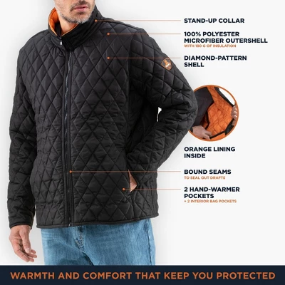 RefrigiWear Men's Lightweight Warm Insulated Diamond Quilted Jacket 4 RefrigiWear Men's Lightweight Warm Insulated Diamond Quilted Jacket - Image 2