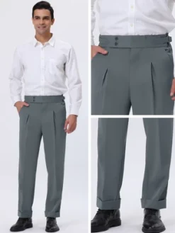 Lars Amadeus Men's Expandable Waist Stretch Pleated Front Dress Trousers -Refrigiwear US Shop GUEST c3ae997e 6987 478b 80d3 3599f41d109a