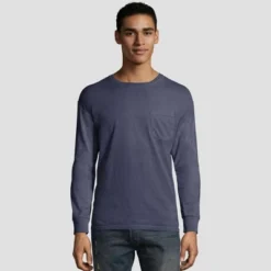 Hanes Men's Long Sleeve 1901 Garment Dyed Pocket T-Shirt -Refrigiwear US Shop GUEST c7dc18d5 d70d 4c4d a325 cafec24df517