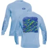 Flying Fisherman Pasta Mahi Performance Long Sleeve T-Shirt - Blue Mist