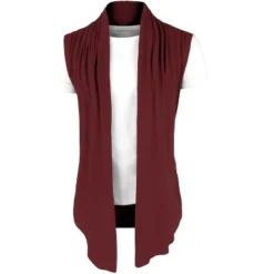 Lars Amadeus Men Casual Open Front Sleeveless Irregular Hem With No Button Cardigan Vest -Refrigiwear US Shop GUEST cf341f42 1cc9 4cd5 8e76 7ea78301c337